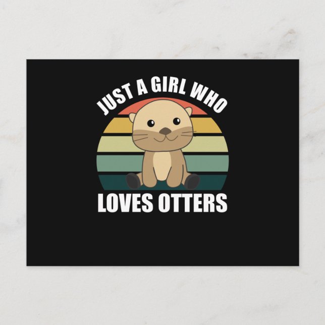 Nur ein Mädchen, das Lieben für Otter - Niedliches Postkarte (Vorderseite)