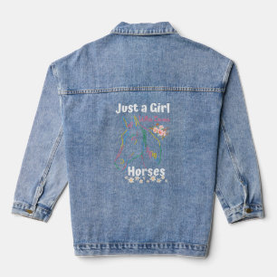 Nur ein Mädchen, das Lieben für Pferde, Racing & R Jeansjacke