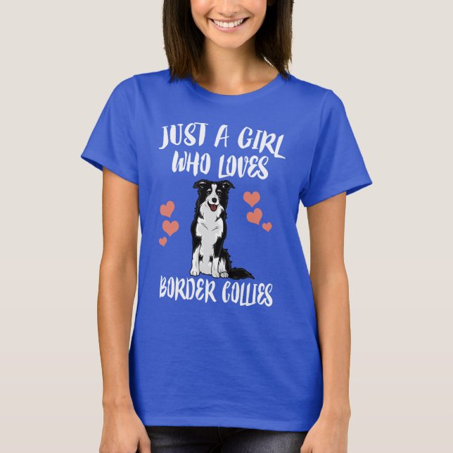 Nur ein Mädchen, das Lieben grenzt Colliese Hund T-Shirt (Vorderseite)