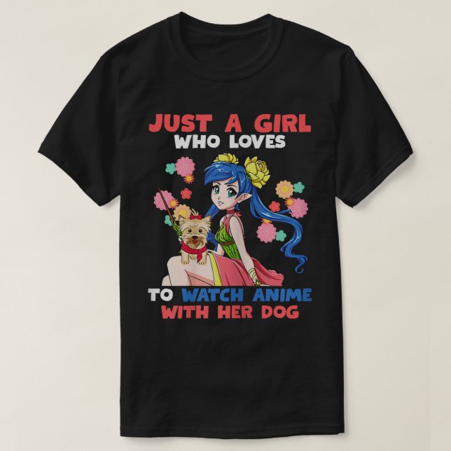 Nur ein Mädchen, das Lieben hat, mit ihrem Hund An T-Shirt (Design vorne)
