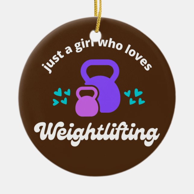 Nur ein Mädchen, das Lieben hat, Niedliche Fitness Keramik Ornament (Vorne)