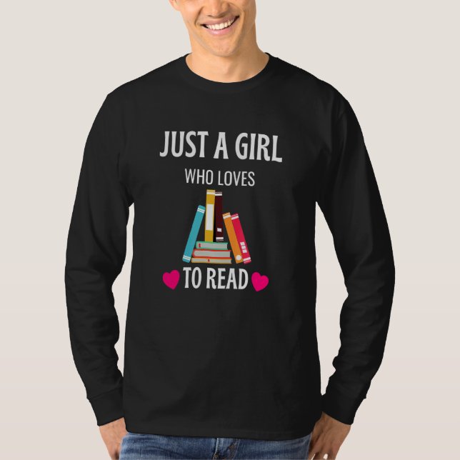 Nur ein Mädchen, das Lieben hat, Niedlichen Buchwu T-Shirt (Vorderseite)