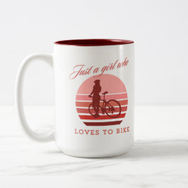 nur ein Mädchen, das Lieben hat, rosa zu fahren Zweifarbige Tasse