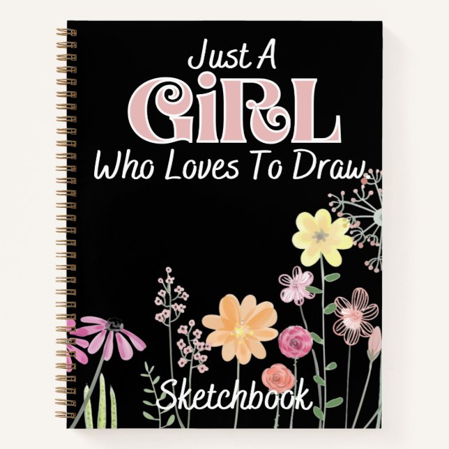 Nur ein Mädchen, das Lieben hat, Sketchbook-Blume  Notizbuch (Vorderseite)