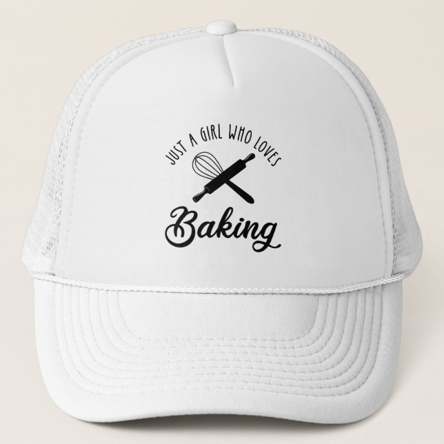 Nur ein Mädchen, das Lieben hat zu backen Truckerkappe (Vorderseite)