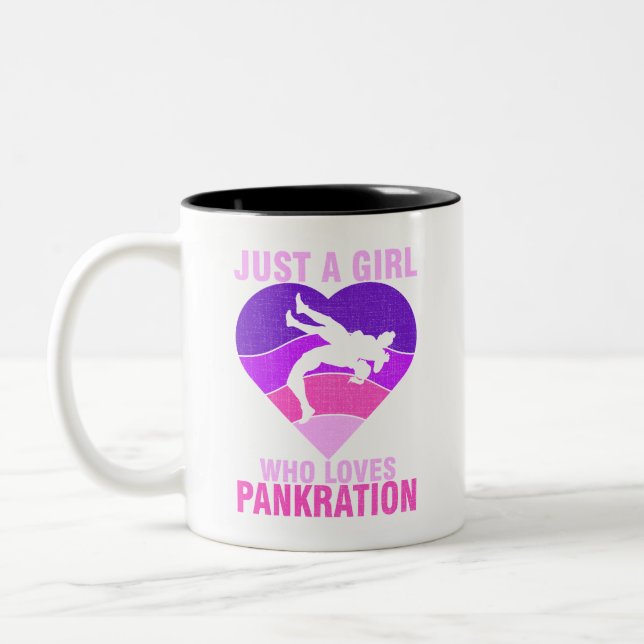 Nur ein Mädchen, das Lieben Herzensabend Zweifarbige Tasse (Links)