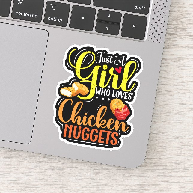Nur ein Mädchen, das Lieben Hühnchen-Nuggets-Girl- Aufkleber (Detail)