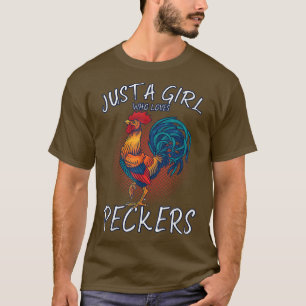 Nur ein Mädchen, das Lieben Hühner Ziegen Bauer Gi T-Shirt