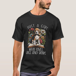 Nur ein Mädchen, das Lieben Hund und Bücher Beagle T-Shirt