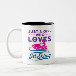Nur ein Mädchen, das Lieben Jet Skifahren PWC Zweifarbige Tasse