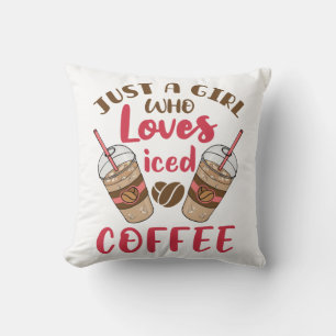 Nur ein Mädchen, das Lieben Kaffee geippt hat Kissen