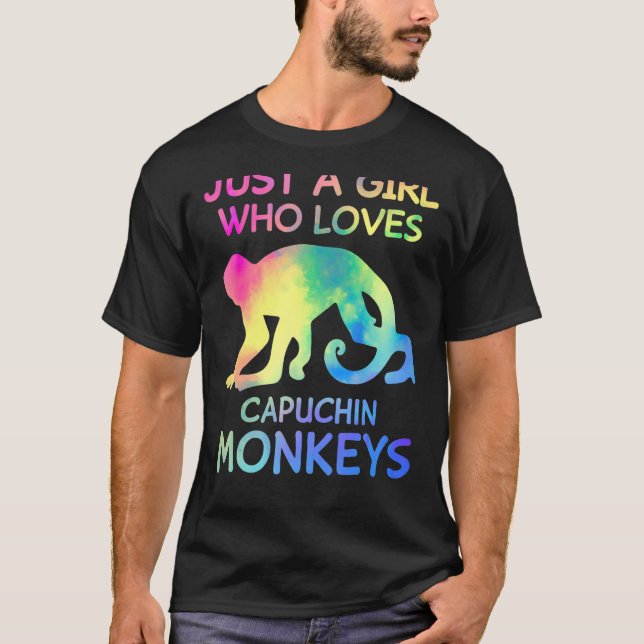 Nur ein Mädchen, das Lieben Kapuziner Affen Funny  T-Shirt (Vorderseite)