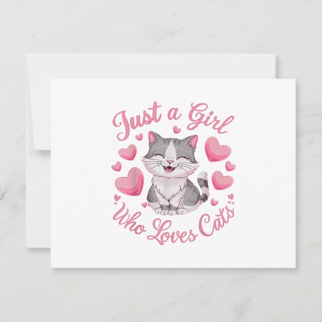 Nur ein Mädchen, das Lieben Katzen Niedliche Katze (Vorderseite)