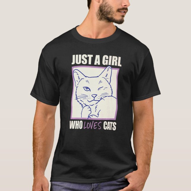 Nur ein Mädchen, das Lieben Katzen Niedliche Mama  T-Shirt (Vorderseite)