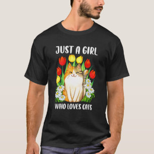 Nur ein Mädchen, das Lieben Katzen Wasserfarbe Kat T-Shirt