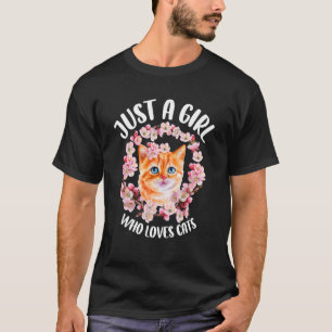 Nur ein Mädchen, das Lieben Katzen Wasserfarben Ka T-Shirt