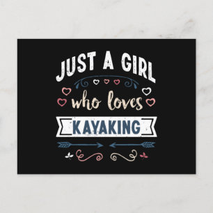 Nur ein Mädchen, das Lieben Kayaking Funny Geschen Postkarte