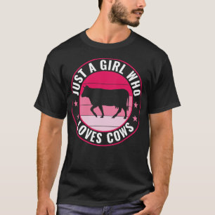 Nur ein Mädchen, das Lieben Kuh Bauer Frauen T-Shirt