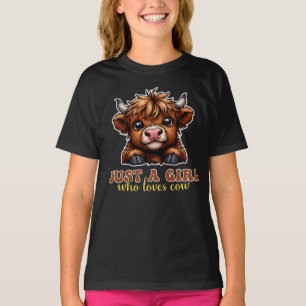 Nur ein Mädchen, das Lieben Kuh Highland Lover Ges T-Shirt