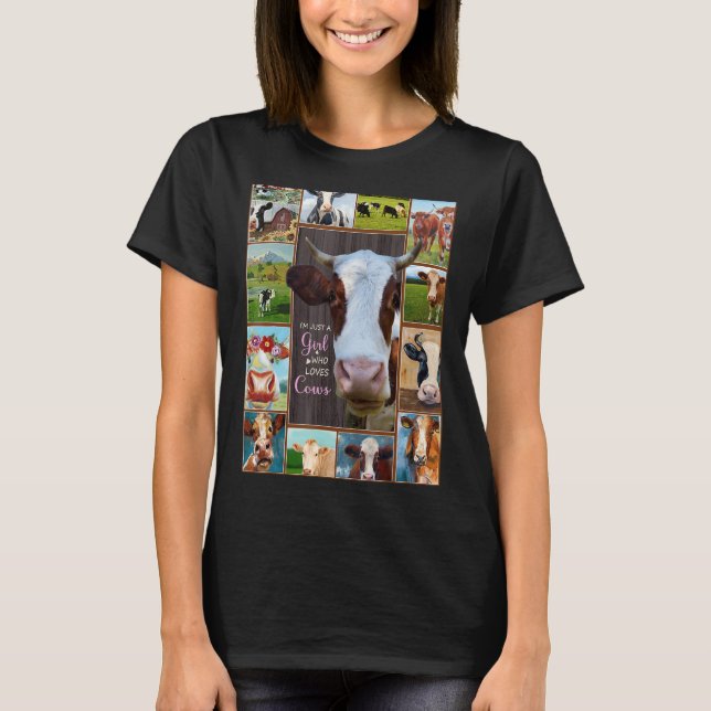 Nur ein Mädchen, das Lieben Kuh Niedliche Kostüme  T-Shirt (Vorderseite)