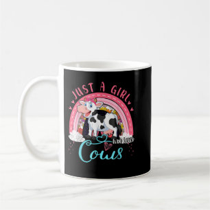 Nur ein Mädchen, das Lieben Kühe Niedliche Rainbow Kaffeetasse
