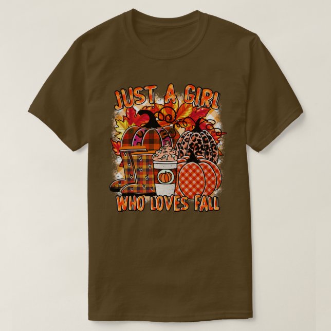 Nur ein Mädchen, das Lieben leoparden Kürbis falle T-Shirt (Design vorne)
