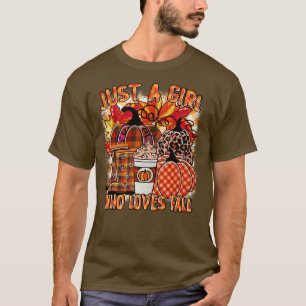 Nur ein Mädchen, das Lieben leoparden Kürbis falle T-Shirt