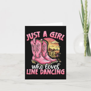 Nur ein Mädchen, das Lieben Line tanzen Pink Cowbo Karte