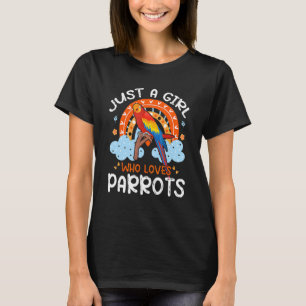 Nur ein Mädchen, das Lieben Papageien Niedliche Bl T-Shirt