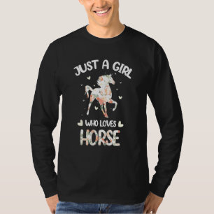 Nur ein Mädchen, das Lieben Pferde Blumenstrauß Ba T-Shirt