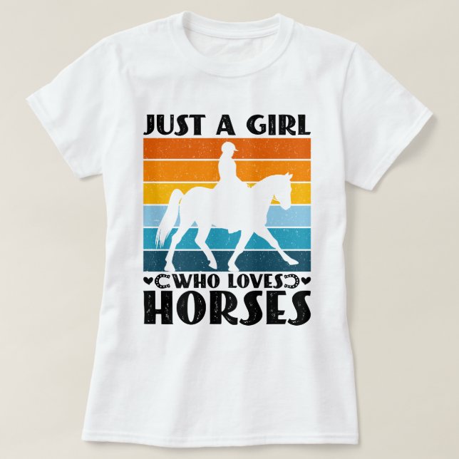 Nur ein Mädchen, das Lieben Pferde Funny Pferd Bes T-Shirt (Design vorne)