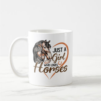 Nur ein Mädchen, das Lieben Pferde Herz Pferd Kaffeetasse