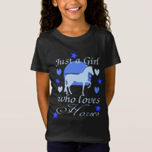 Nur ein Mädchen, das Lieben Pferde in Blue T - Shi T-Shirt