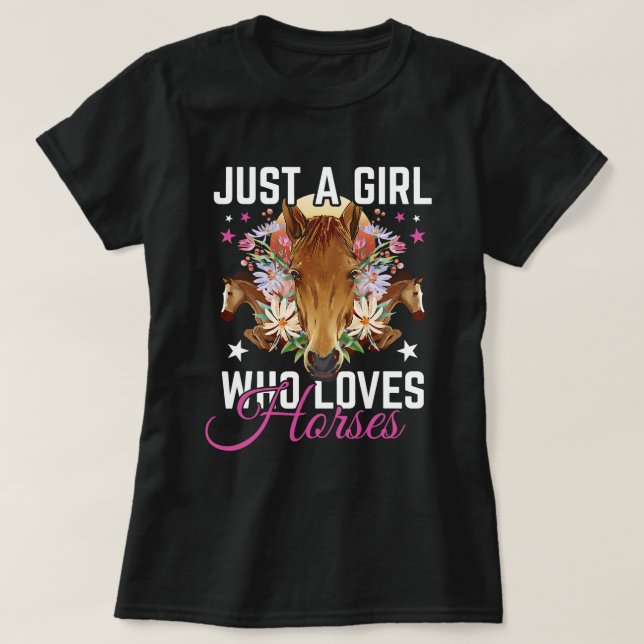 Nur ein Mädchen, das Lieben Pferde Mädchen Reitspo T-Shirt (Design vorne)