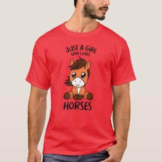 Nur ein Mädchen, das Lieben Pferde Niedliche Pferd T-Shirt