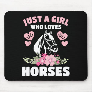 Nur ein Mädchen, das Lieben Pferde Pferde Reiten W Mousepad