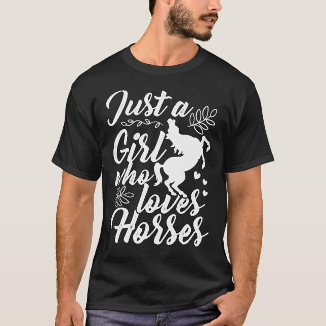 Nur ein Mädchen, das Lieben Pferde reiten T-Shirt (Vorderseite)