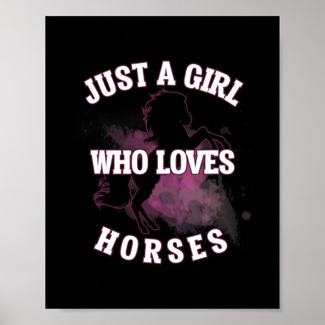Nur ein Mädchen, das Lieben Pferde Sportler Reiten Poster (Vorne)