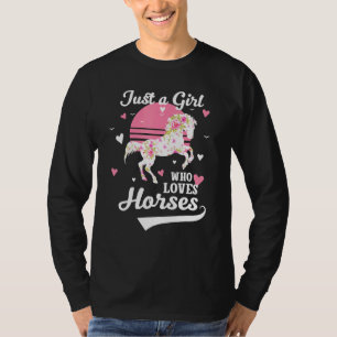Nur ein Mädchen, das Lieben Pferde T-Shirt Reiten 