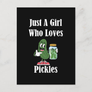 Nur ein Mädchen, das Lieben Pickles Pickles. Postkarte