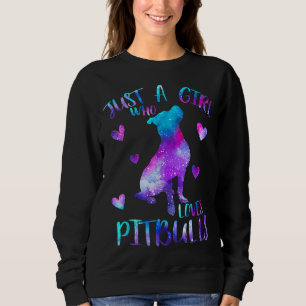 Nur ein Mädchen, das Lieben Pitbules Galaxy Space Sweatshirt