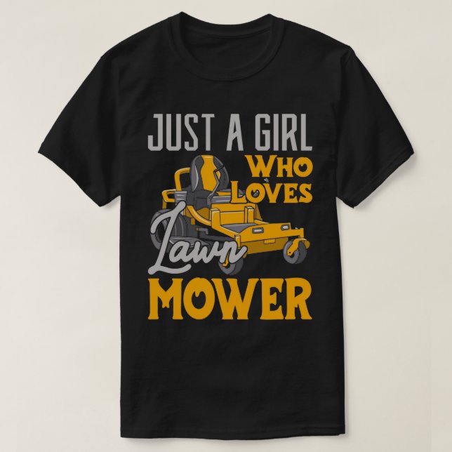 Nur ein Mädchen, das Lieben Rasenmähgartenbau T-Shirt (Design vorne)