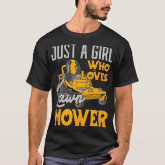 Nur ein Mädchen, das Lieben Rasenmähgartenbau T-Shirt