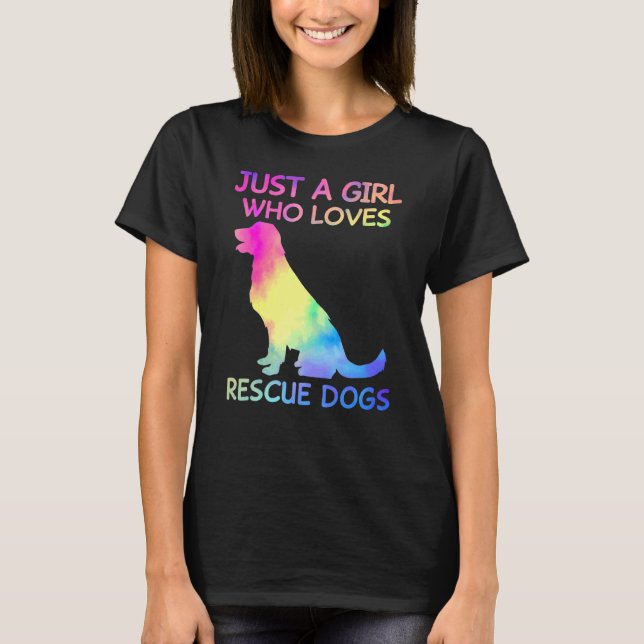 Nur ein Mädchen, das Lieben rettet Hunde Funny Hun T-Shirt (Vorderseite)