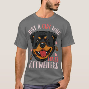 Nur ein Mädchen, das Lieben Rottweilers Dog Lover  T-Shirt