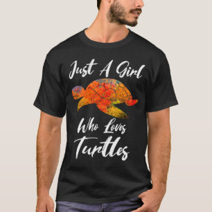 Nur ein Mädchen, das Lieben Schildkröten Frauen un T-Shirt