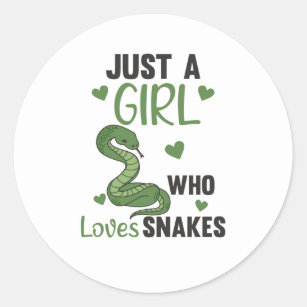 Nur ein Mädchen, das Lieben Schlangen niedliche Sc Runder Aufkleber