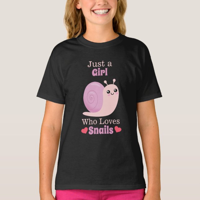 Nur ein Mädchen, das Lieben Schnecken macht T-Shirt (Vorderseite)