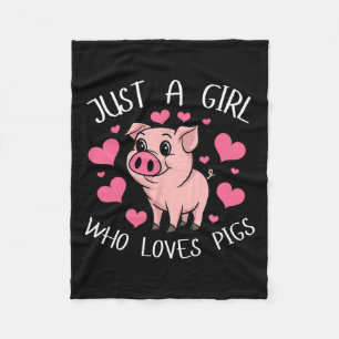 Nur ein Mädchen, das Lieben schweine Pink Heart Ki Fleecedecke