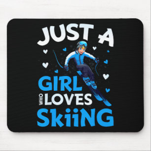 Nur ein Mädchen, das Lieben Skifahren Funny Ski Wi Mousepad